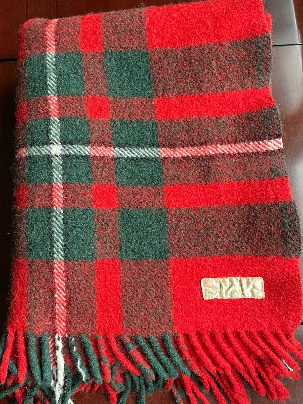 Vintage Onehunga Woollen Mills NZ Wool Plaid Lap Blanket Throw 44x55